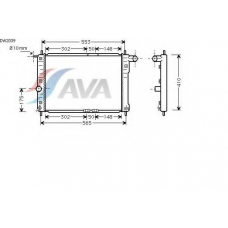 DW2039 AVA Радиатор, охлаждение двигателя