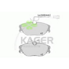 35-0687 KAGER Комплект тормозных колодок, дисковый тормоз