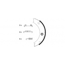 8DA 355 050-461 HELLA Комплект тормозных колодок, стояночная тормозная с