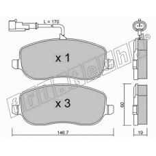 546.1 fri.tech. Комплект тормозных колодок, дисковый тормоз