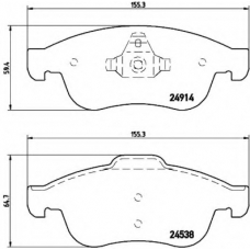 P 68 050 BREMBO Комплект тормозных колодок, дисковый тормоз