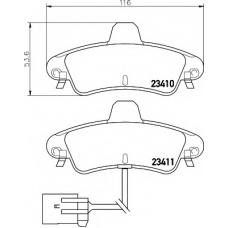 8DB 355 009-451 HELLA Комплект тормозных колодок, дисковый тормоз