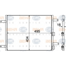 8FC 351 305-021 HELLA Конденсатор, кондиционер