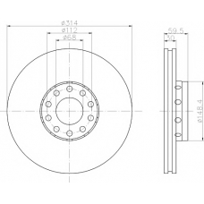 8DD 355 104-351 HELLA PAGID Тормозной диск