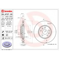 09.A727.21 BREMBO Тормозной диск