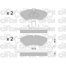 822-093-0 CIFAM Комплект тормозных колодок, дисковый тормоз