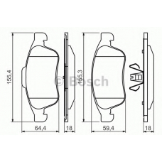 0 986 494 441 BOSCH Комплект тормозных колодок, дисковый тормоз