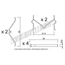 KIT.058 TRUSTING Комплектующие, колодки дискового тормоза