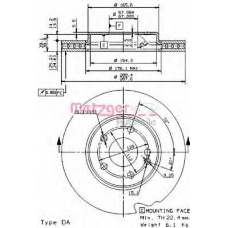 24923 METZGER Тормозной диск