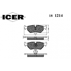 181214 ICER Комплект тормозных колодок, дисковый тормоз