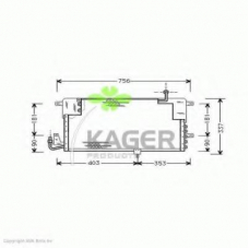 94-5391 KAGER Конденсатор, кондиционер