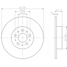 8DD 355 108-731 HELLA Тормозной диск