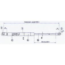 32 16 95-92 JOHNS Газовая пружина, крышка багажник