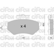 822-050-0 CIFAM Комплект тормозных колодок, дисковый тормоз