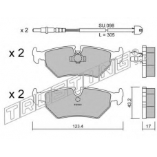 182.1W TRUSTING Комплект тормозных колодок, дисковый тормоз