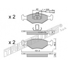 282.1 TRUSTING Комплект тормозных колодок, дисковый тормоз