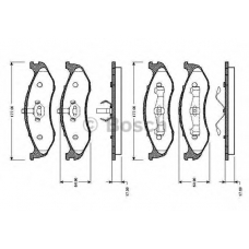 0 986 TB2 255 BOSCH Комплект тормозных колодок, дисковый тормоз