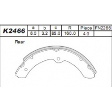 K2466 ASIMCO Комплект тормозных колодок