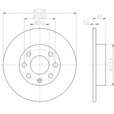 8DD 355 100-411 HELLA Тормозной диск