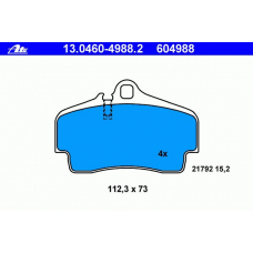 13.0460-4988.2 ATE Комплект тормозных колодок, дисковый тормоз