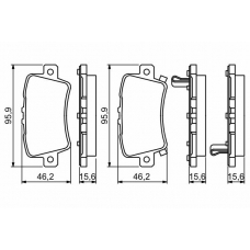 0 986 494 247 BOSCH Комплект тормозных колодок, дисковый тормоз