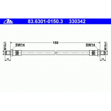83.6301-0150.3 ATE Тормозной шланг