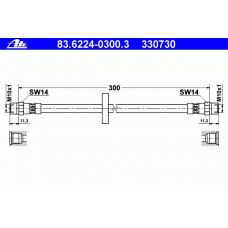 83.6224-0300.3 ATE Тормозной шланг