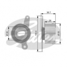 T41012 GATES Натяжной ролик, ремень грм