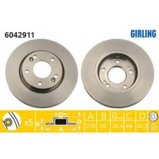 6042911 GIRLING Тормозной диск