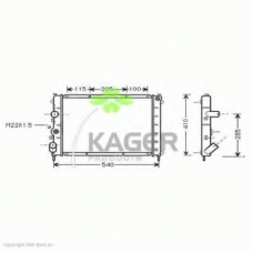 31-0955 KAGER Радиатор, охлаждение двигателя