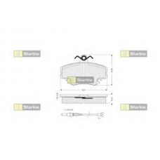 BD S025P STARLINE Комплект тормозных колодок, дисковый тормоз
