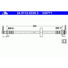 24.5112-0339.3 ATE Тормозной шланг