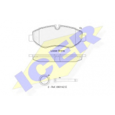 141786 ICER Комплект тормозных колодок, дисковый тормоз