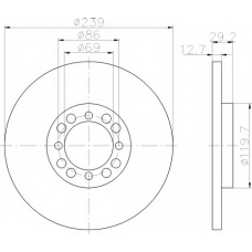 8DD 355 100-861 HELLA Тормозной диск