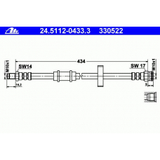 24.5112-0433.3 ATE Тормозной шланг