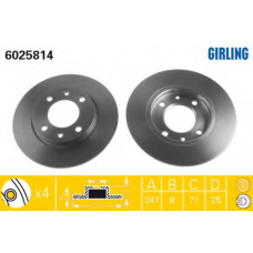 6025814 GIRLING Тормозной диск