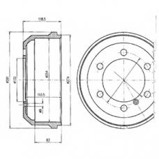 BF133 DELPHI Тормозной барабан