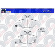 20140 GALFER Комплект тормозных колодок, дисковый тормоз