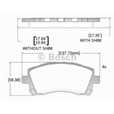 F 03B 150 273 BOSCH Комплект тормозных колодок, дисковый тормоз