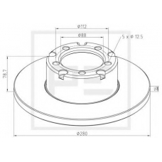 016.285-00A PE Automotive Тормозной диск