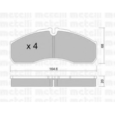 22-0578-3 METELLI Комплект тормозных колодок, дисковый тормоз