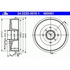 24.0220-3010.1 ATE Тормозной барабан