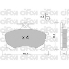822-250-0 CIFAM Комплект тормозных колодок, дисковый тормоз