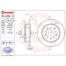 08.A038.11 BREMBO Тормозной диск