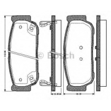 0 986 TB2 870 BOSCH Комплект тормозных колодок, дисковый тормоз