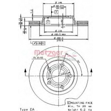 24700 E METZGER Тормозной диск