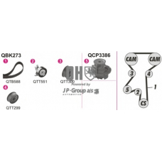 1214105019 Jp Group Водяной насос + комплект зубчатого ремня