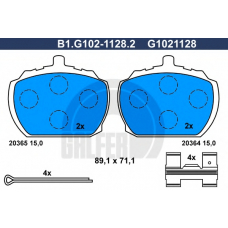 B1.G102-1128.2 GALFER Комплект тормозных колодок, дисковый тормоз
