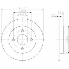 8DD 355 105-661 HELLA Тормозной диск