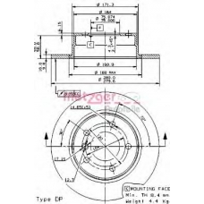 14870 METZGER Тормозной диск